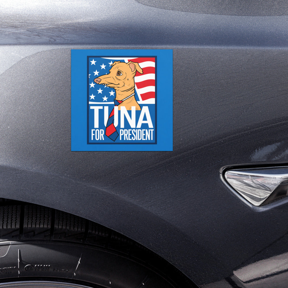 Tuna For President Car Magnet – Blue