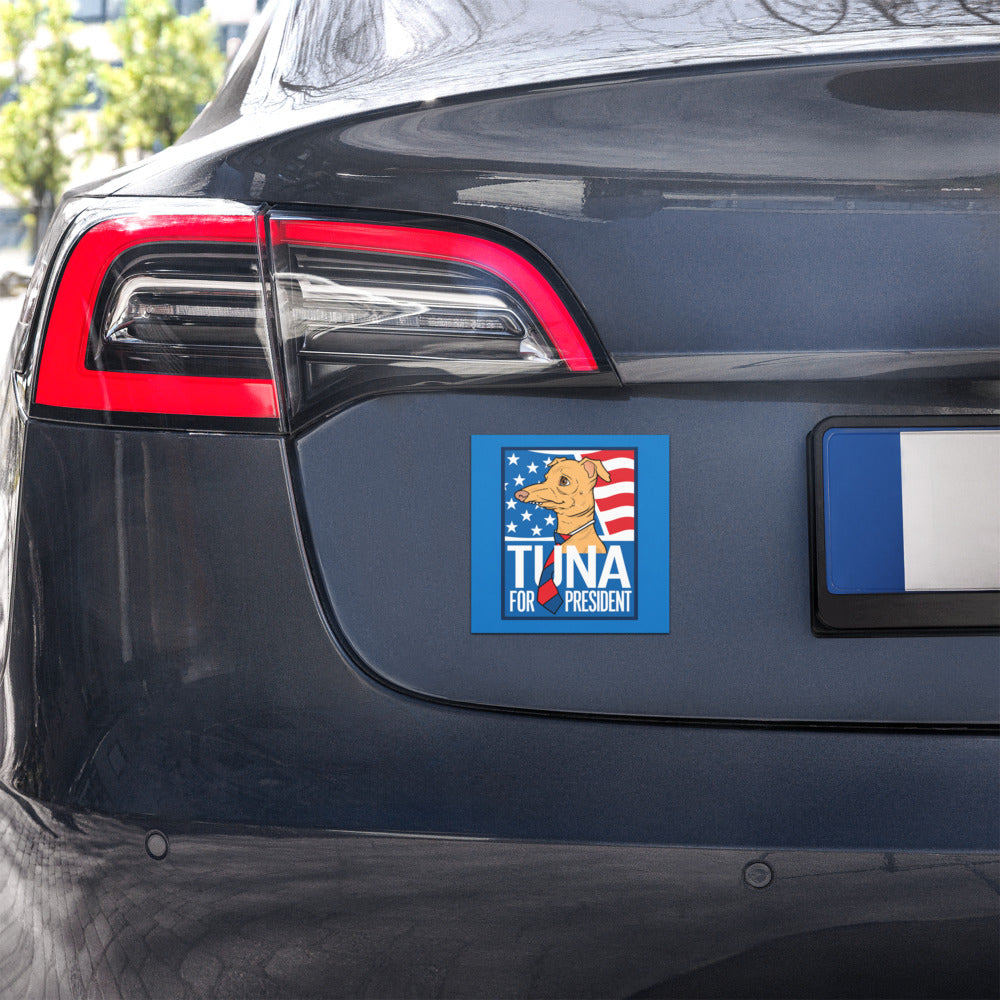 Tuna For President Car Magnet – Blue