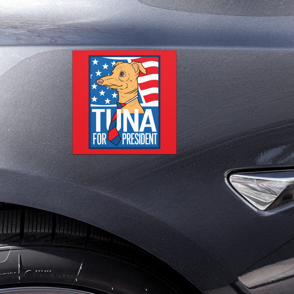 Tuna For President Car Magnet – Red