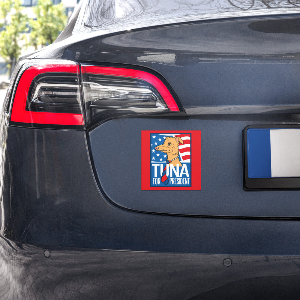 Tuna For President Car Magnet – Red