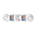 Five 1.25 inch pin buttons: two Tuna line drawings, two campaign portraits, one reading TUNA MELTS MY, with a heart for HEART